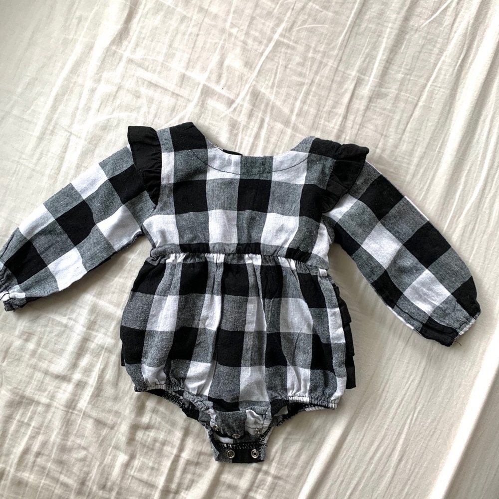 Baby plaid romper